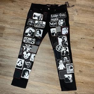 Michael Kors x Vile patchwork punk crust slim jean